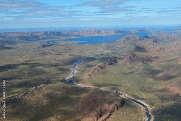 Fototapeta Aerial view of Lake Argyle in Kununurra, Western Australia