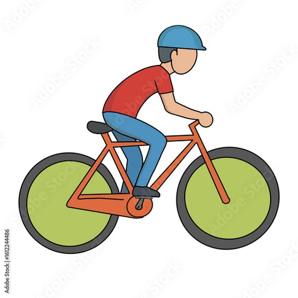 Obraz man riding a bike