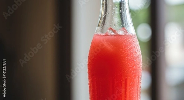 Fototapeta Red drink in bottle