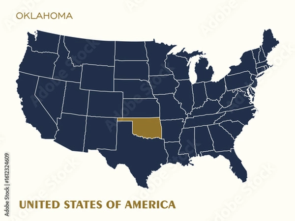 Fototapeta USA Map Highlighting Oklahoma Vector