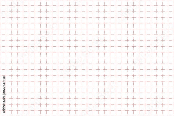 Fototapeta Grid paper. Dotted line. Abstract squared background with color graph. Geometric pattern for school, wallpaper, textures, notebook. Lined blank on transparent background.