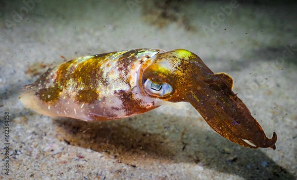 Fototapeta Squid in a sandy bottom