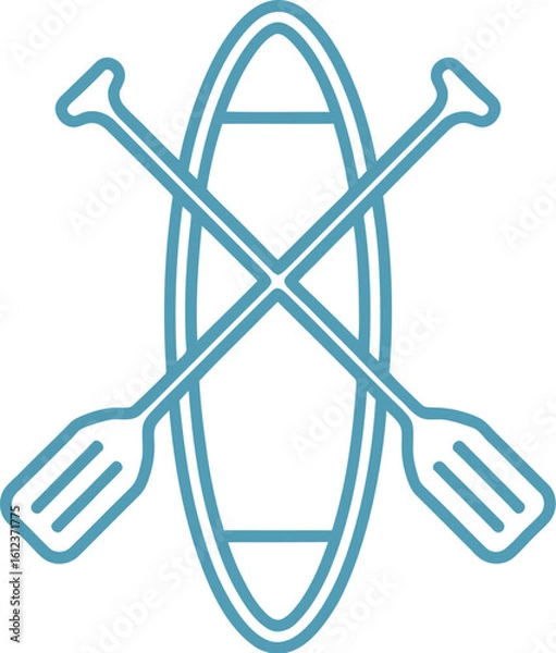 Fototapeta Adventure awaits with this sleek canoe and paddle icon, perfect for outdoor branding.