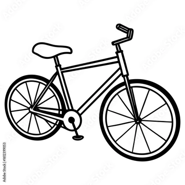 Obraz Vector art of a simple bicycle illustration, isolated on white background, represents freedom, fitness, and ecofriendly transportation