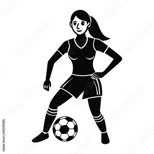 Obraz Female Soccer Player Silhouette