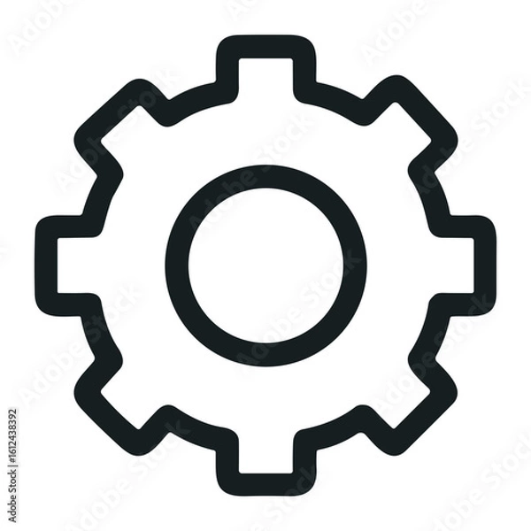 Fototapeta Outline Simple Gear Mechanical Cogwheel Setting Tool Process Machine Icon