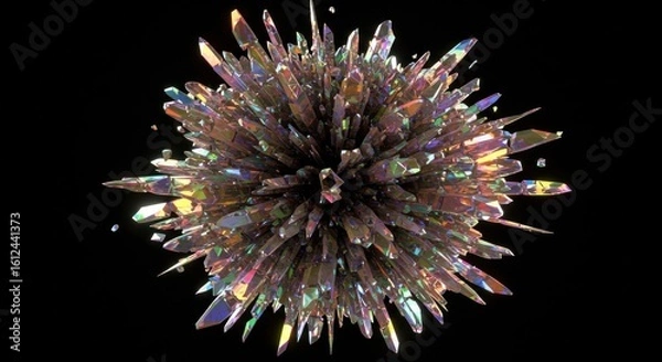 Obraz Exploding iridescent crystal sphere