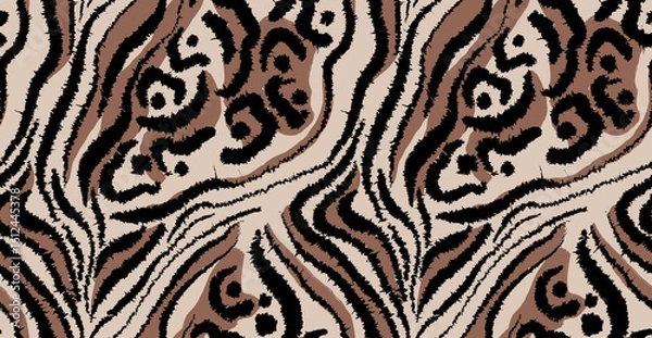 Obraz Leopard and zebra pattern design, illustration background.