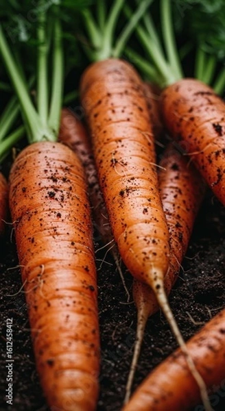 Obraz Fresh carrots in the soil