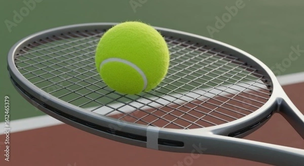 Obraz Tennis ball on a racket
