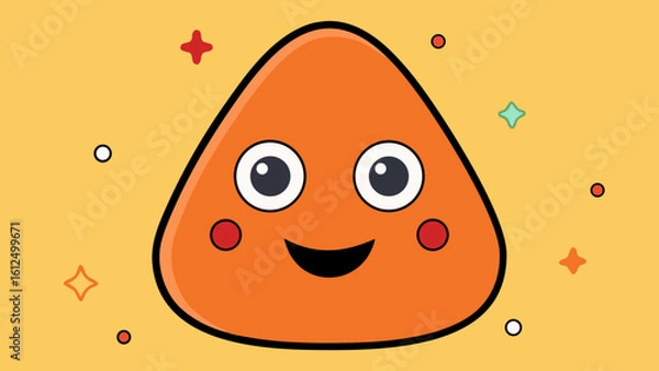 Fototapeta Cool and cheerful doodle face icons in vibrant shape designs