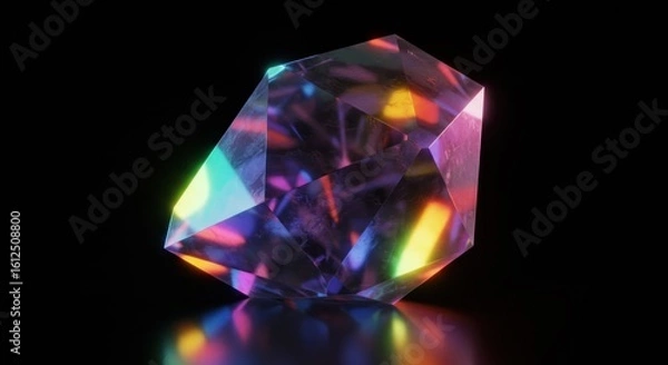 Obraz Colorful gem on black