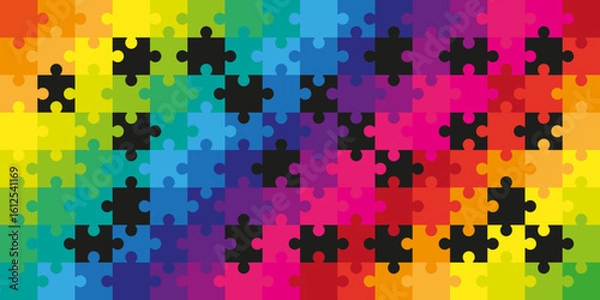 Obraz Puzzle pattern background vector set