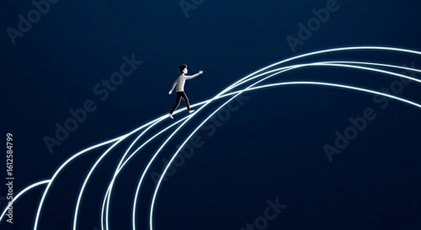 Fototapeta Walking Light Trail Abstract Background