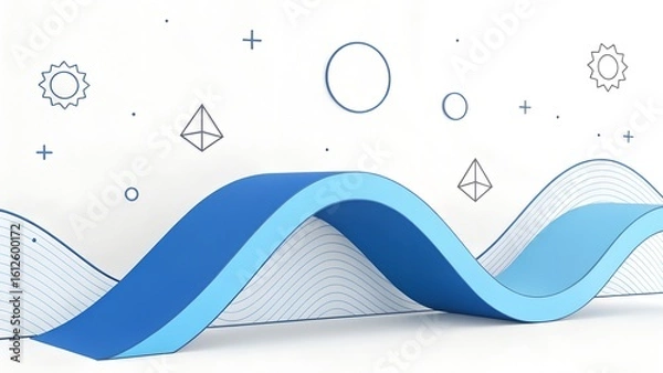 Fototapeta abstract blue background with wave