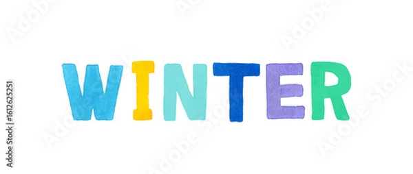 Fototapeta WINTER（ウィンター・冬）のカラフルな手書き文字