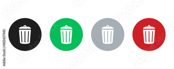 Fototapeta Trash bin icon. Simple Trash can silhouette illustration for waste disposal concepts. Delete icon