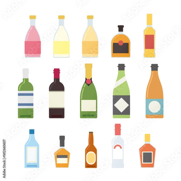 Fototapeta お酒のイラストセット