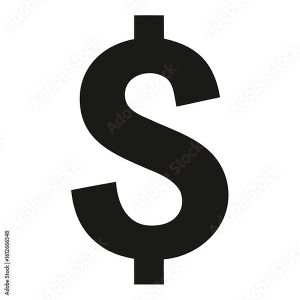 Obraz dollar sign silhouette on white background