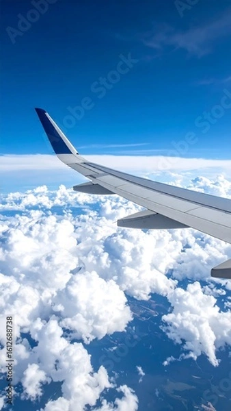 Obraz Airplane wing over clouds (1)