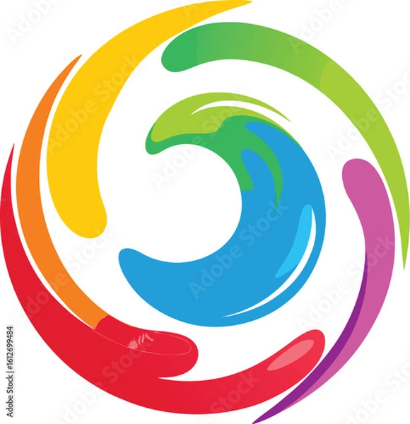 Obraz Rainbow Swirl Spiral Vector Art