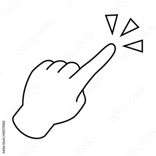 Obraz 指をさす左手の線画イラスト素材