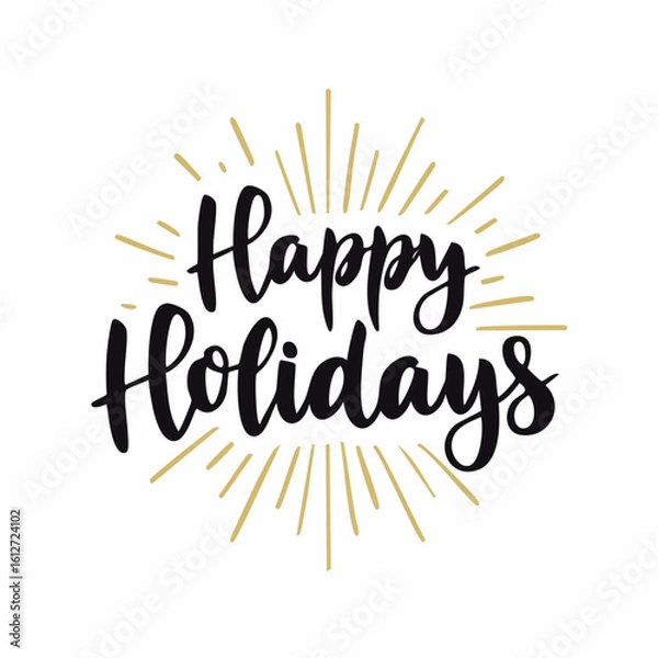 Fototapeta Festive Holiday Card with Handwritten Text and Decorations, Seasonal Greeting
