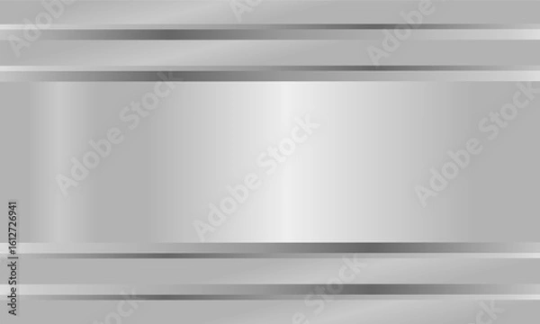 Fototapeta Modern aesthetic metalic background with horizontal chrome line accents