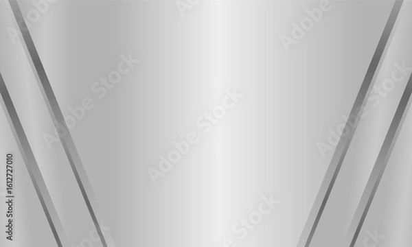 Fototapeta Aesthetic metallic background with clean silver lines and modern gradient design