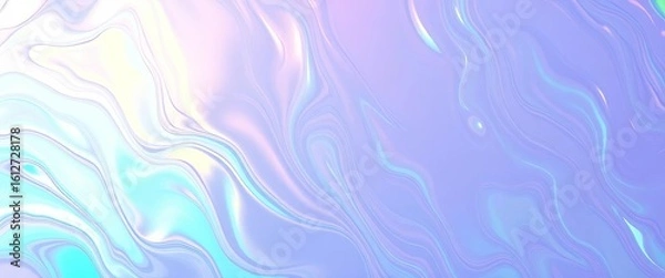 Fototapeta Dreamy pastel rainbow foil unicorn holographic background Abstract fluid art, iridescent texture, abstract background, vivid