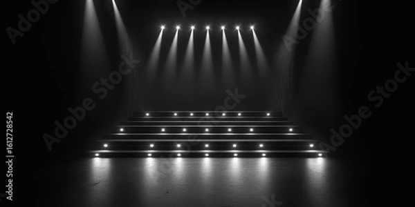 Obraz Stage setting with dramatic lighting ready for a performance or event at a theater venue