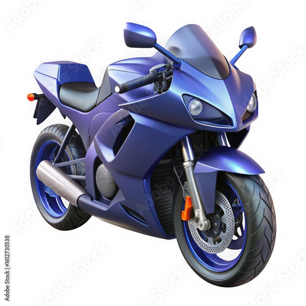 Obraz Blue sportbike motorcycle isolated on transparent background