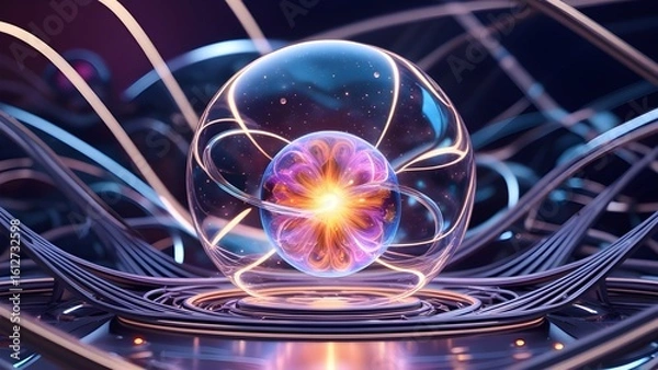 Fototapeta abstract background with glowing lights