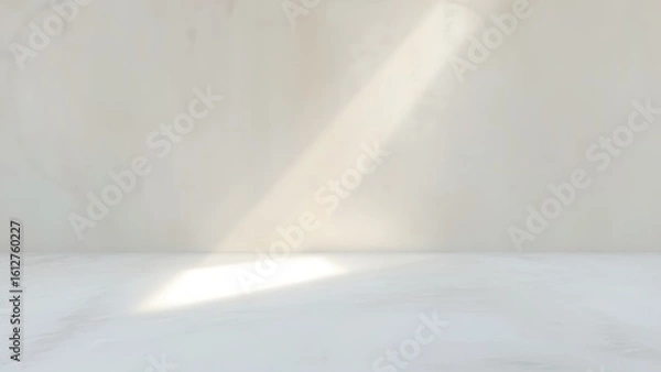 Obraz 光が差し込むシンプルでクリーンな壁と床の背景