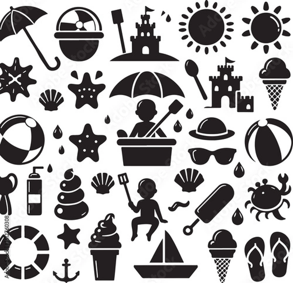 Obraz Travel and landmarks icon set vector illustration with holiday design collection