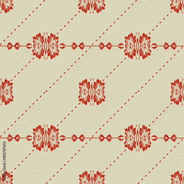 Fototapeta seamless pattern with red flowers