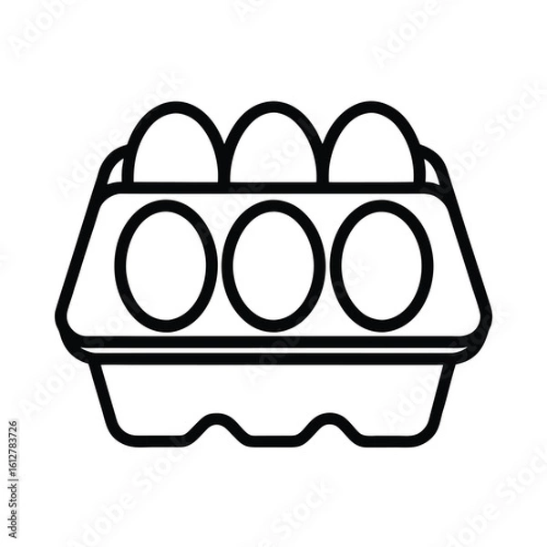 Fototapeta outline-icon-of-a-reusable-plastic-egg-tray-with-c.eps