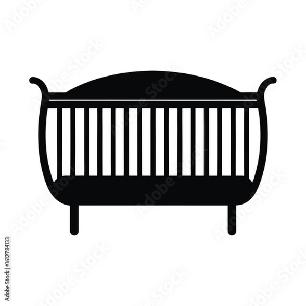 Fototapeta modern-crib-icon-with-clean-lines-and-rounded-edge.eps