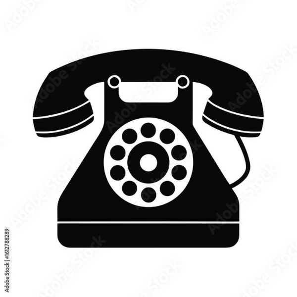 Fototapeta flat-vector-icon-of-a-classic-rotary-dial-telephon.eps
