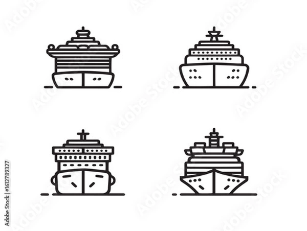 Fototapeta Elegant ocean liner vector symbols cleanly designed