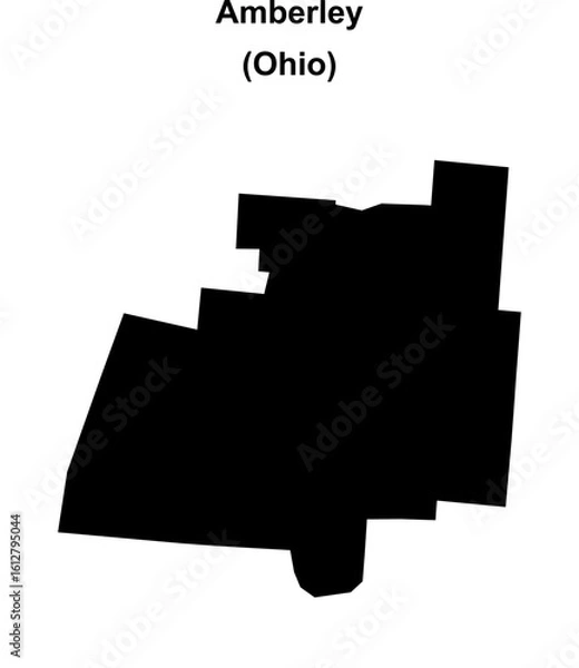 Obraz Amberley (Ohio) blank outline map