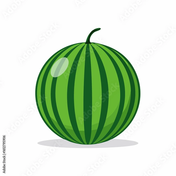 Fototapeta Vibrant watermelon illustration showcasing round shape and refreshing nature, perfect for summer