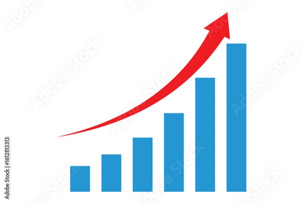 Fototapeta business graph with arrow. 