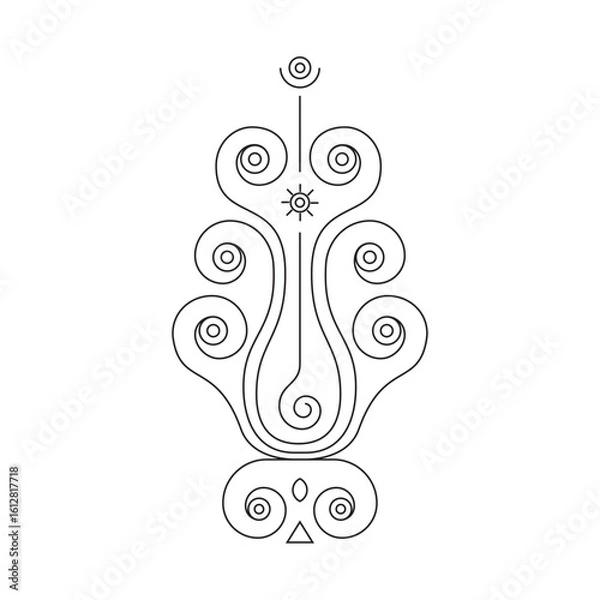 Fototapeta Abstract Tree of Life – Minimalist Tattoo Design Symbolizing Growth, Balance, and Eternity
