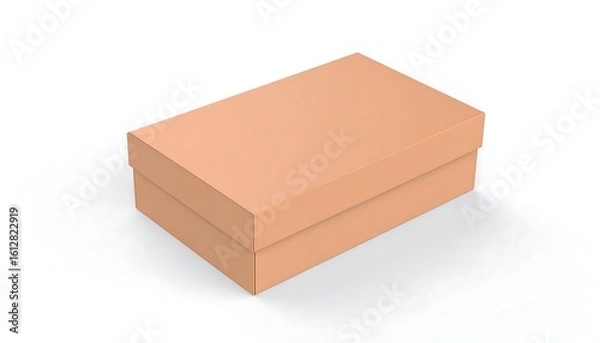 Obraz Light peach shoebox on white background