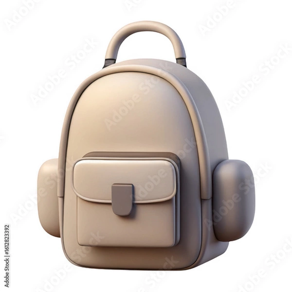 Fototapeta 3d rendered beige backpack isolated on transparent background