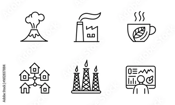 Obraz Environmental and Industry Icons Vector Set