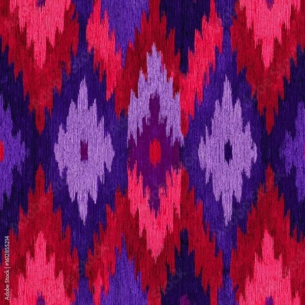 Obraz Ikat Seamless Pattern Design For Fabric