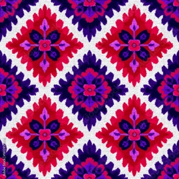 Obraz Ikat Seamless Pattern Design For Fabric