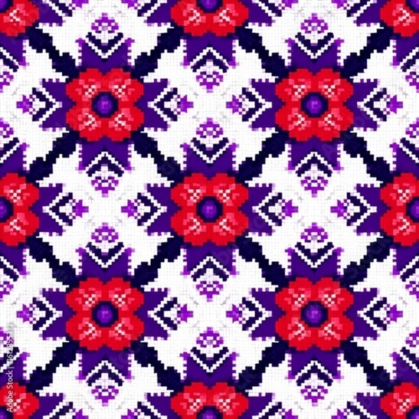 Obraz Ikat Seamless Pattern Design For Fabric